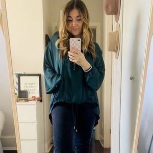 Zara Emerald Green Silk Bomber Kimono